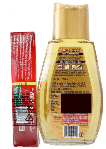 Dabur Almond Hair Oil, 200ml with (Free Dabur Red Toothpaste 42g)