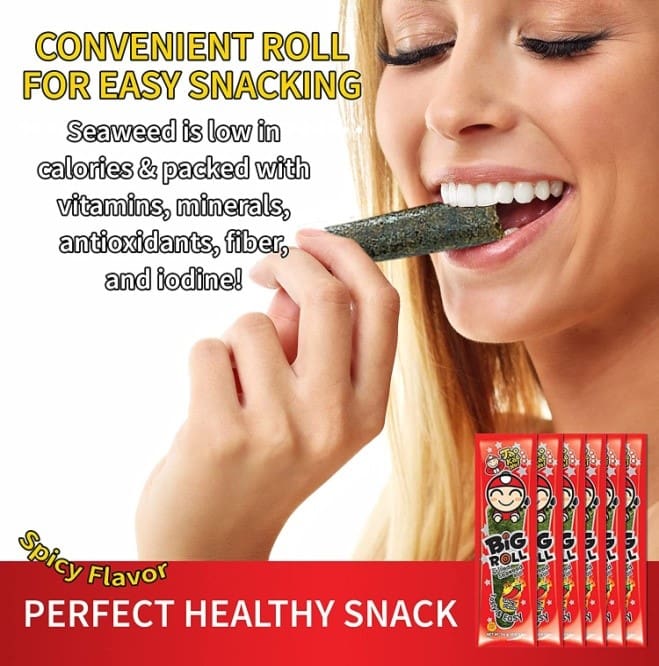 Tao Kae Noi Grilled Seaweed Big Roll Spicy Flavour, 6 x 3g