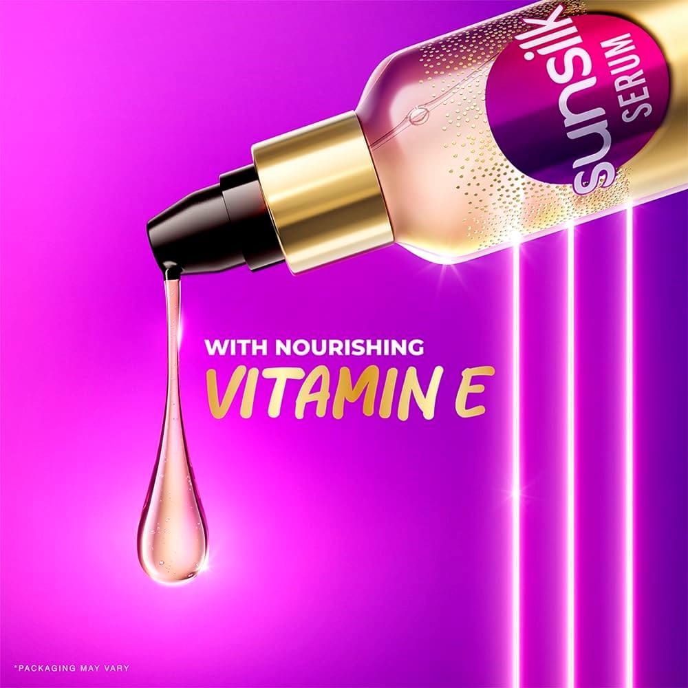 Sunsilk Super Shine Hair Serum For Dry frizzy Hair, Vitamin E Nourishment, 48 hour frizz free, non-sticky, 100ml