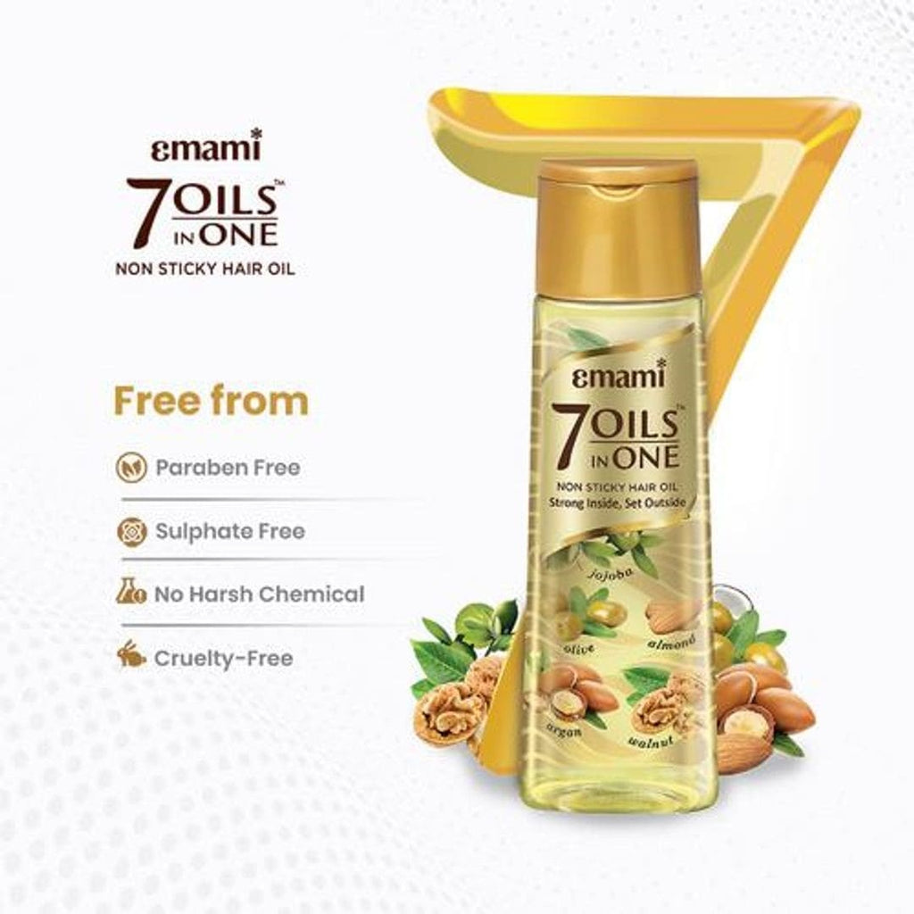 Emami 7 Oils Hair Oil - Light & Non Sticky, For Stronger Hair, 300 ml