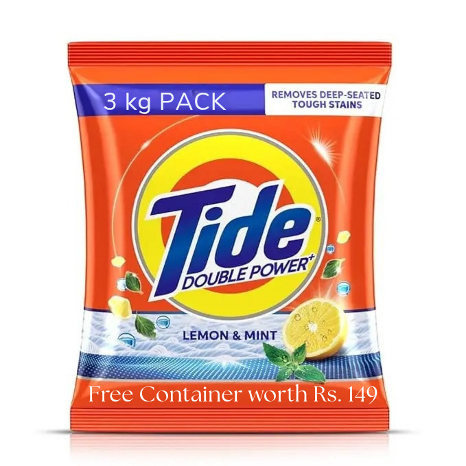 Tide Plus Double Power Detergent Washing Powder - 3kg (Lemon and Mint)