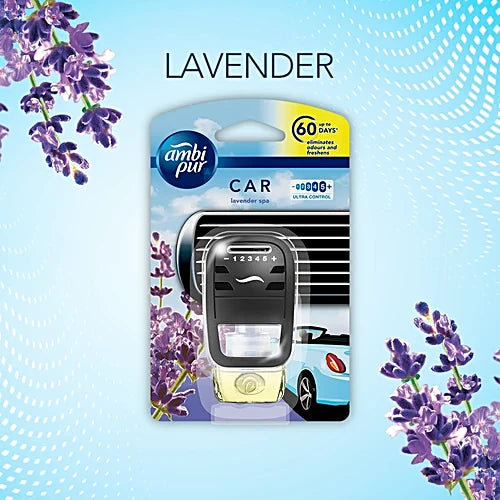 Ambipur Car Air Freshener - Starter Kit + Lavender Refill
