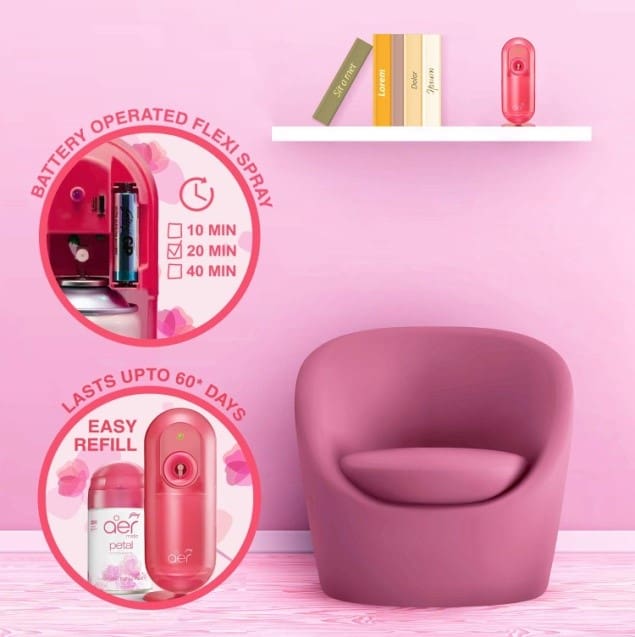 Godrej aer Matic Petal Crush Pink, 225ml