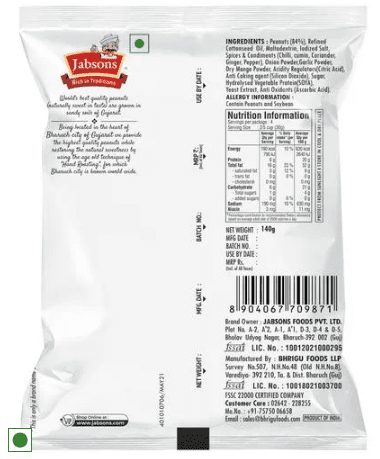 JABSONS Roasted Peanuts- Bar-B-Que, 140g