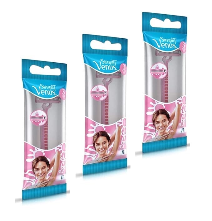 Venus Simply Hair Removal Razor Blade for Women (Pack of 3)