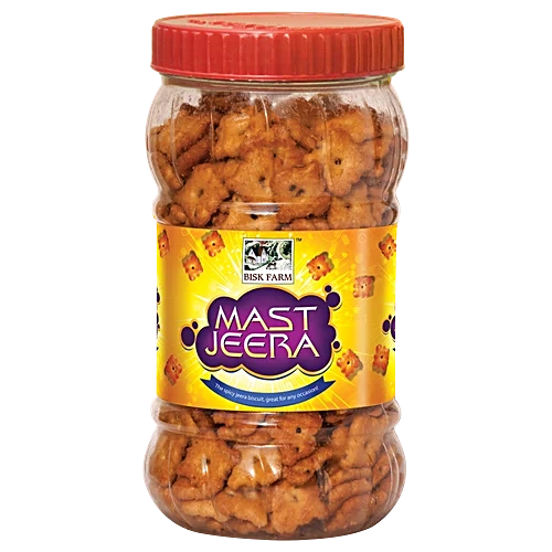 Bisk Farm Mast Jeera - The Spicy Jeera Biscuits, 200 g Bottle