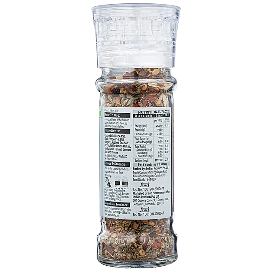 On1y Italian Mix Seasoning Grinder, 35gm