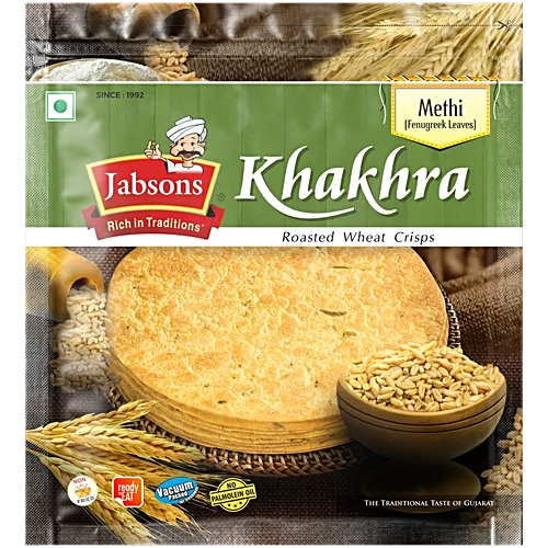 Jabsons Methi (Fenugreek Leaves) Khakhra, 180 g