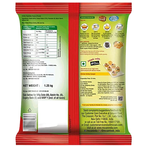 McCain Smiles Crispy Happy Potatoes, 1.25 kg