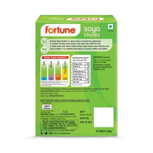 Fortune Soya Chunks, 200g + 25g Extra