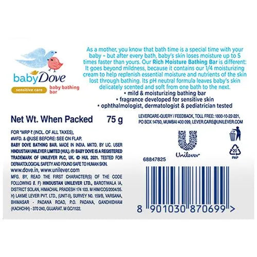 Baby Dove Rich Moisture Sensitive Care Bathing Bar, 75 g