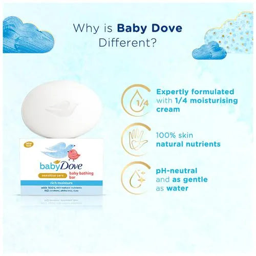 Baby Dove Rich Moisture Sensitive Care Bathing Bar, 75 g