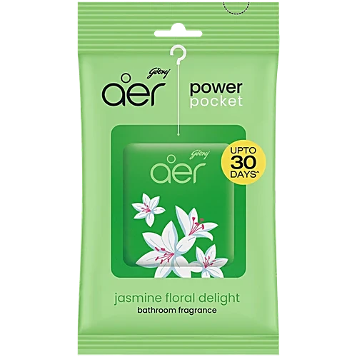 Godrej Aer Power Pocket - Long Lasting Bathroom Fragrance, Floral Delight, 10 g