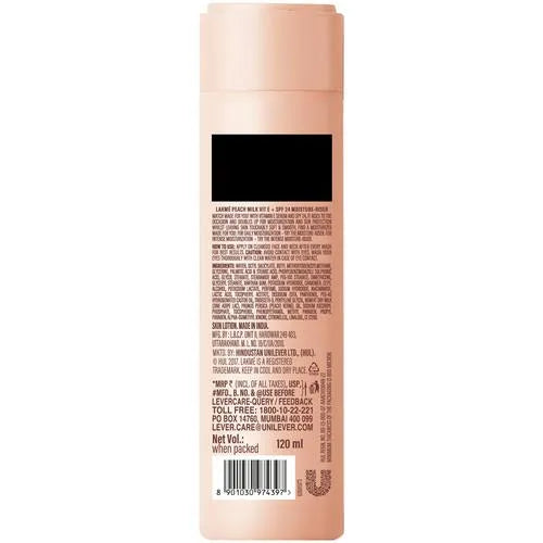 Lakme, Peach Milk Moisturizer SPF 24 Sunscreen Lotion, 120 ml