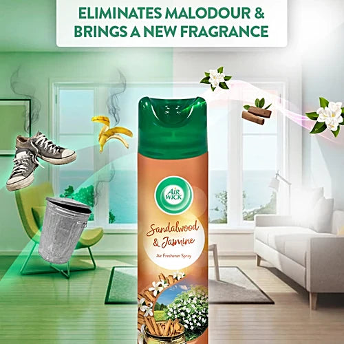Airwick, Air Freshener Spray, Sandalwood & Jasmine, 245 ml