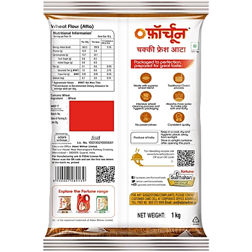 Fortune Chakki Fresh Atta - 1 kg
