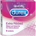 Durex Extra Ribbed Condoms, 3 Condoms