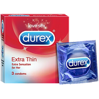 Durex Extra Thin- 3 Condoms.