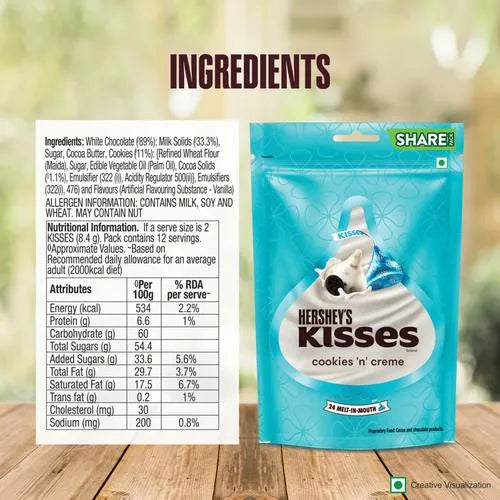 Hershey's Kisses Cookies 'n' Creme, 100.8g