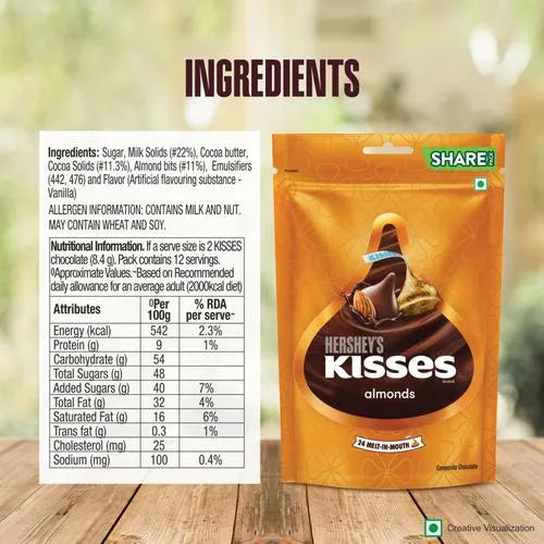 Hershey’s Kisses Almonds, 100.8g