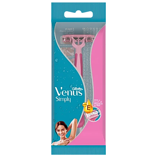 Gillette Venus Simply Venus 3 Blade Hair Removal Razor - For Women, 1 pc