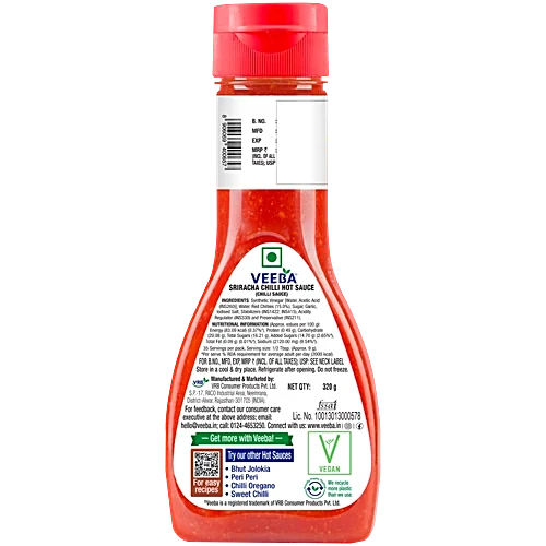 Veeba Sriracha Chilli Hot Sauce, 320 g