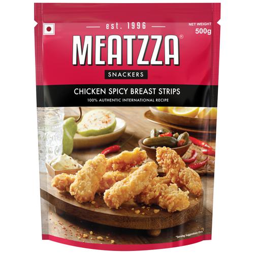 Meatzza, Chicken Spicy Breast Strips, 500 g