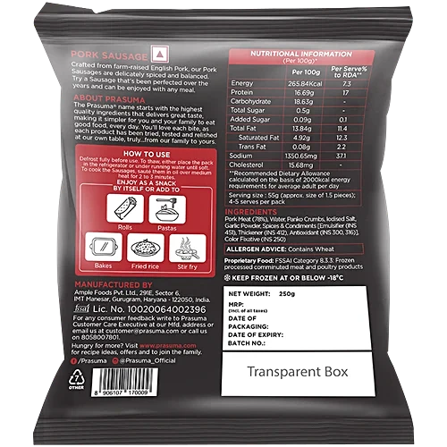 Prasuma, Pork Sausage, 250g