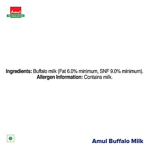 Amul Buffalo Milk - UHT Treated, Calcium Rich, No Preservatives-1 L