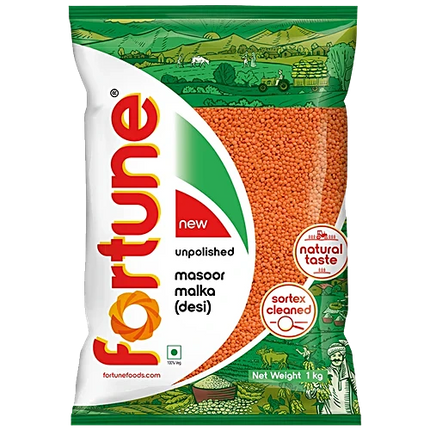Fortune Unpolished Masoor Malka - 1 kg