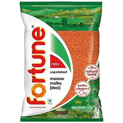 Fortune Unpolished Masoor Malka - 1 kg