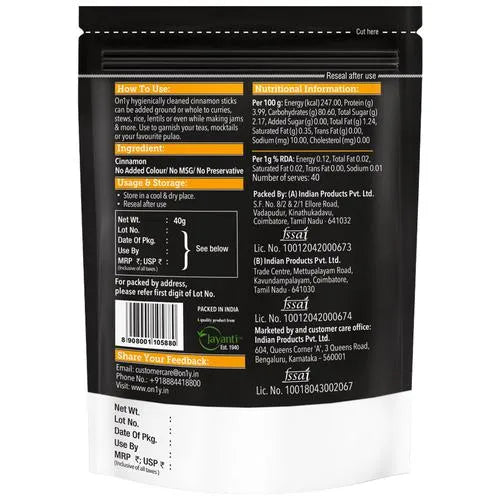 On1y Cinnamon Stick, 40gm