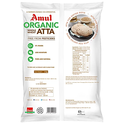 Amul Organic Whole Wheat Atta, 5 kg
