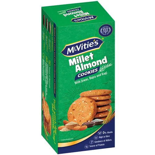 McVitie's Millet Almond Cookies - With Jowar, Bajra & Ragi, 73.6 g