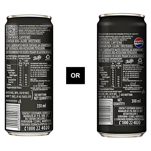 Pepsi Zero Sugar Soft Drink, 300 ml