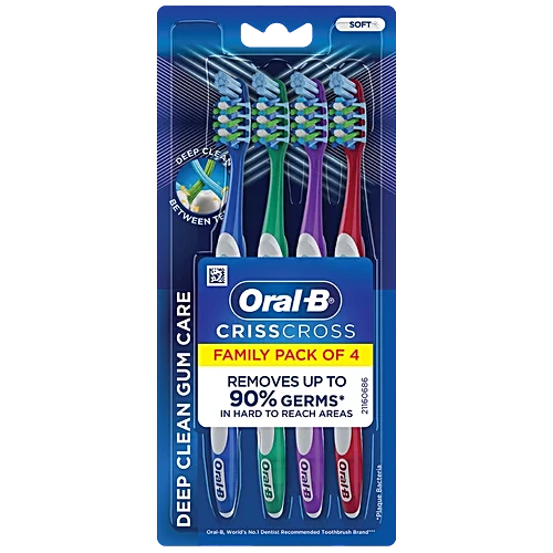 Oral-B Criss Cross Soft Toothbrush, (Buy 2 Get 2 Free)