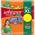 Whisper Choice Ultra Sanitary Pads With Wings - XL, For Heavy Flow, 10 pcs