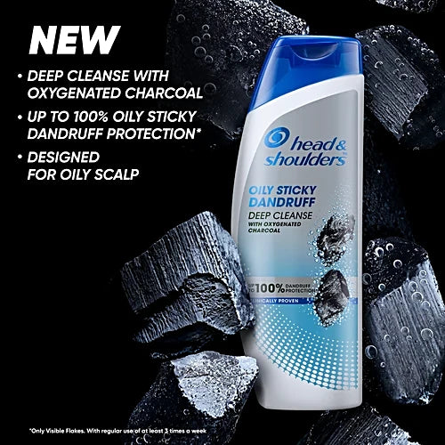 Head & Shoulders Deep Cleanse Anti-Dandruff Shampoo With Oxygenated Charcoal, 180 ml