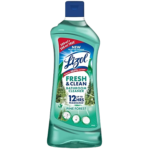 Lizol Pine Forest Fresh & Clean Bathroom Cleaner Liquid, 700 ml (500 ml + 200 ml Free)