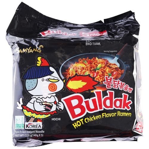 Samyang Buldak Instant Noodles - Hot Chicken Flavour Ramen, (Pack of 5)