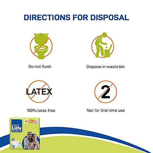 Super Liife Rash Free Premium Adult Diaper Pants for Unisex, L-10 Count