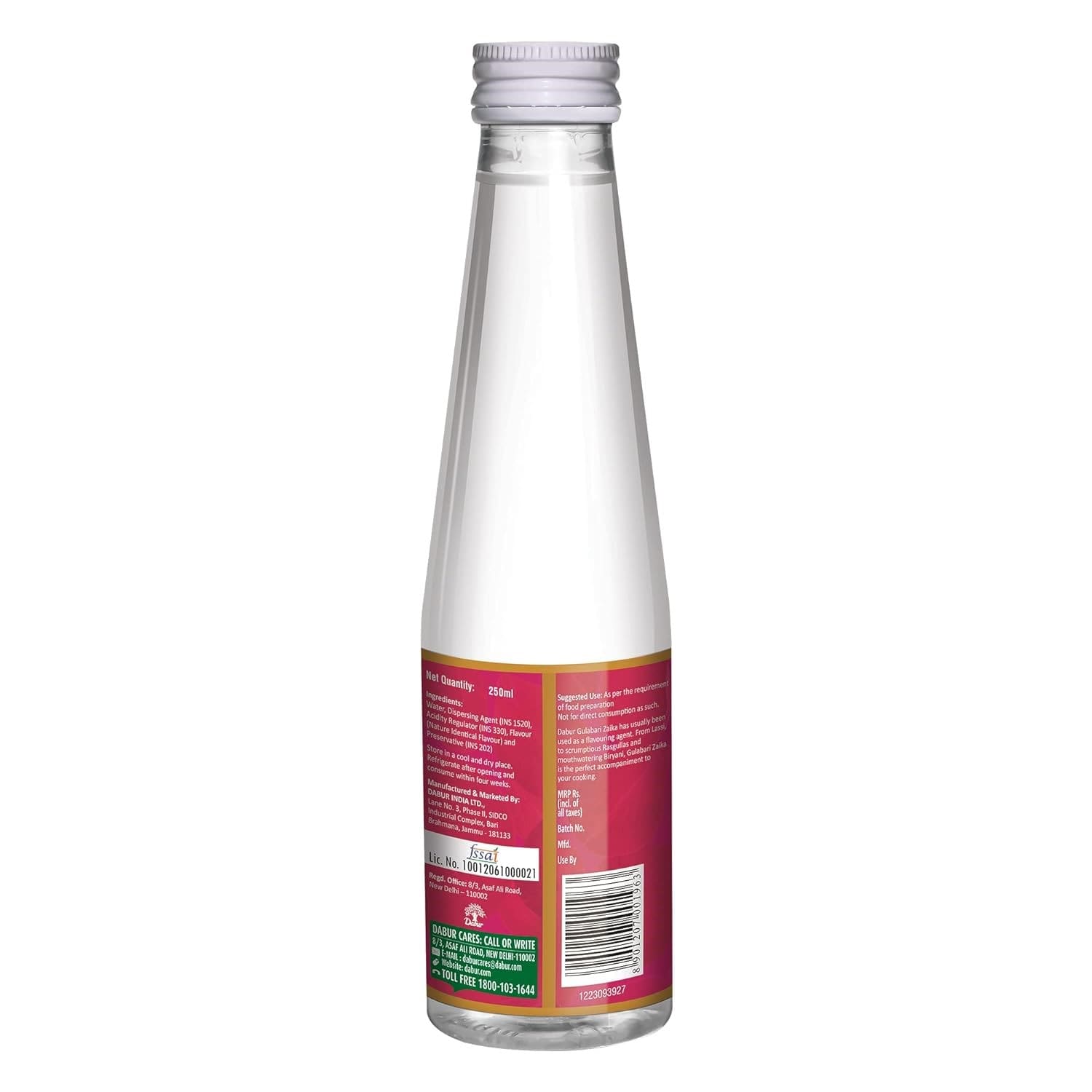 Dabur Gulabari Zaika, Rose Water Flavouring Agent Liquid, 250ml