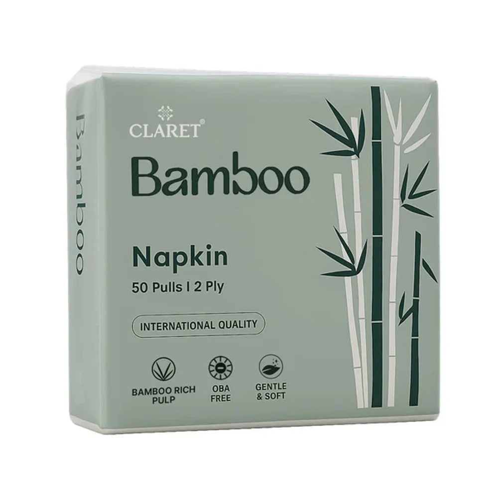 Claret Bamboo Napkin, 50 Pulls, 2Ply