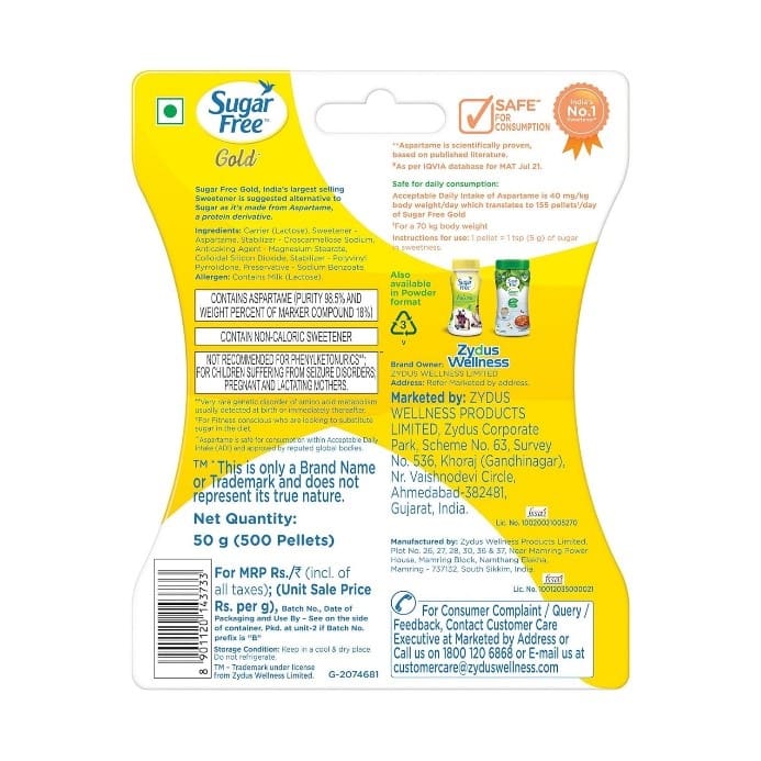 Sugar Free Gold Sweetener - 500 Pellets