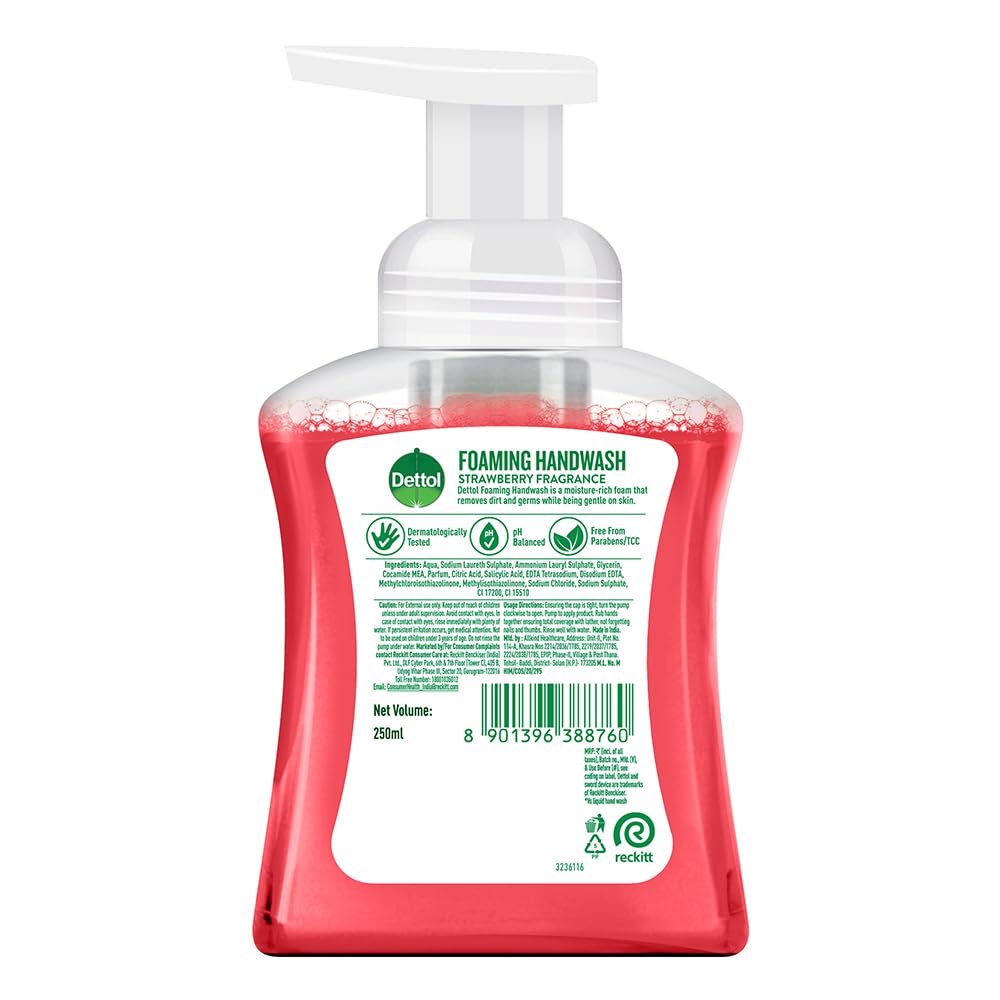 Dettol Foaming Handwash, Strawberry, 250 ml