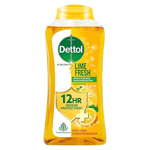 Dettol Lime Fresh, Shower Gel, 24hr Odour Prodection - 250ML