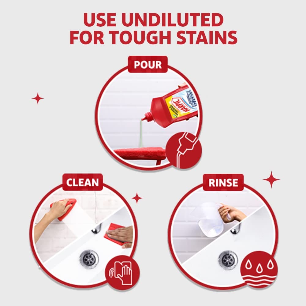 Harpic Disinfectant Bathroom Cleaner Liquid, Lemon, 500 ml