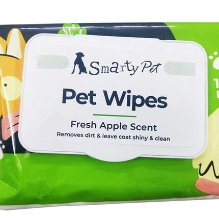 Smarty Pet, Pet Wet Wipes, Green Apple Scent, 100pcs