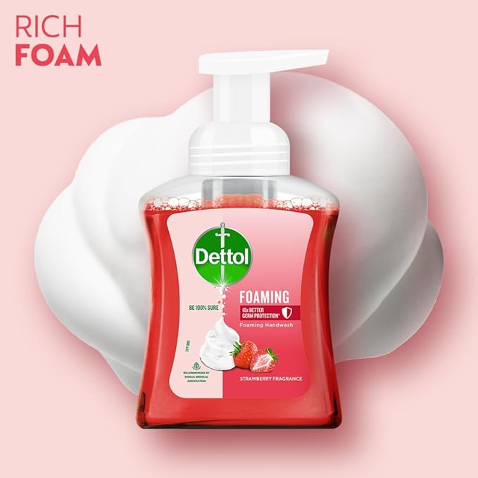 Dettol Foaming Handwash Pump + Refill Combo -Strawberry (250ml + 200ml)