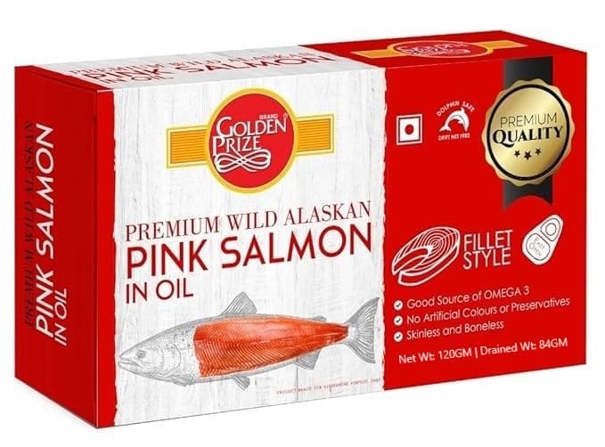 Golden Prize, Pink Salmon Fillets in Oil, 120gm